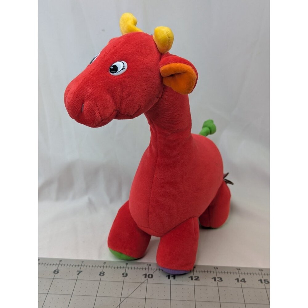 Baby Gund Red Giraffe Plush Jingle Bell Rattle 11‎ Inch 1992 Stuffed Animal Toy
